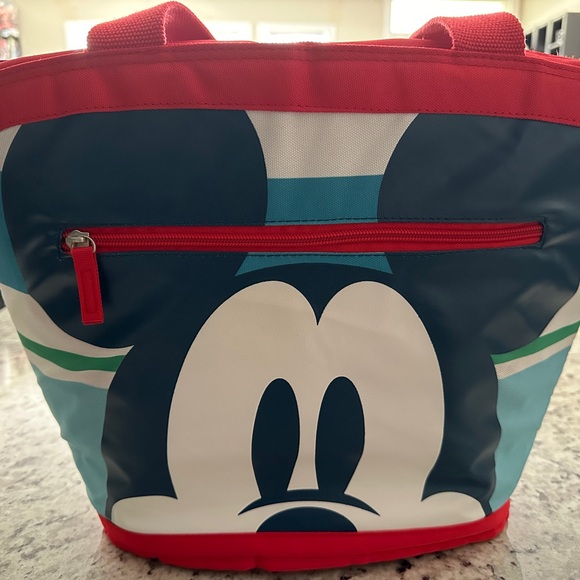 Disney Mickey Mouse Insulated Cooler Tote Beach Picnic Bag Striped - Picture 2 of 9